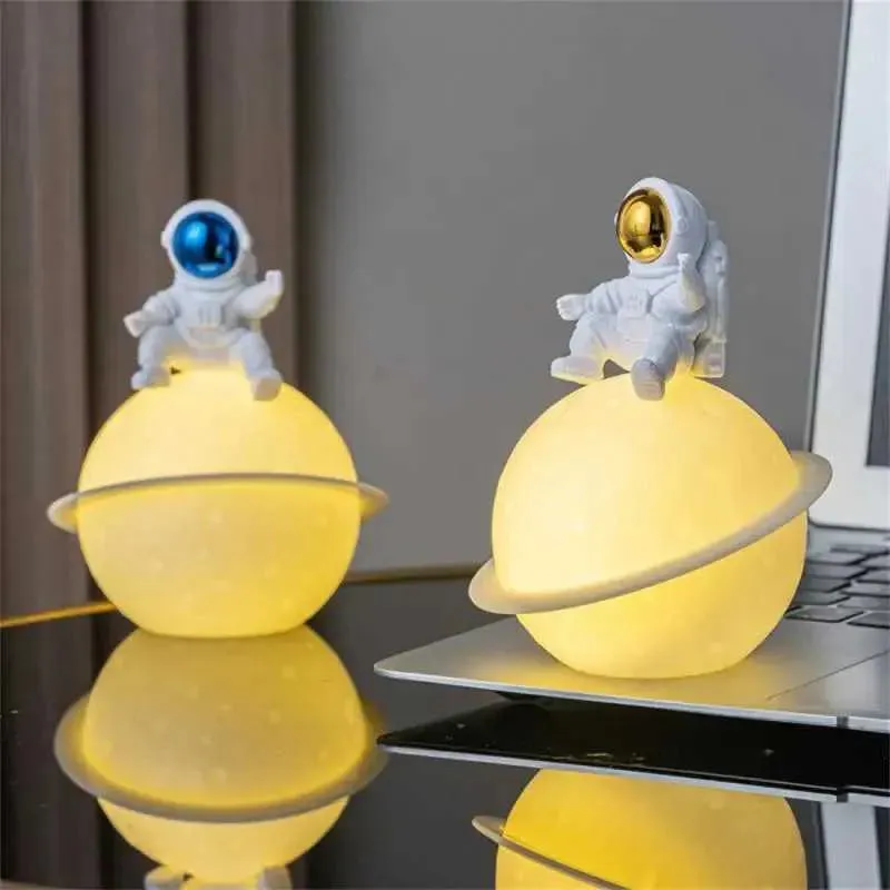 Premium Astronaut Moon Lamp Night Light – Creative 3D Desktop LED Lighting for Bedroom & Home Decor (Random Color-Pack of 1) - Buy Online at Alikart