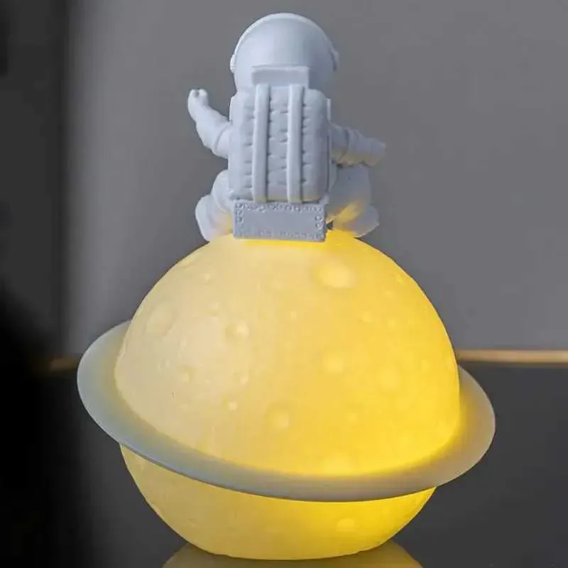 Astronaut Moon Lamp Night Light – Creative 3D Desktop LED Lighting for Bedroom & Home Decor (Random Color-Pack of 1) - Detailed Feature View 2