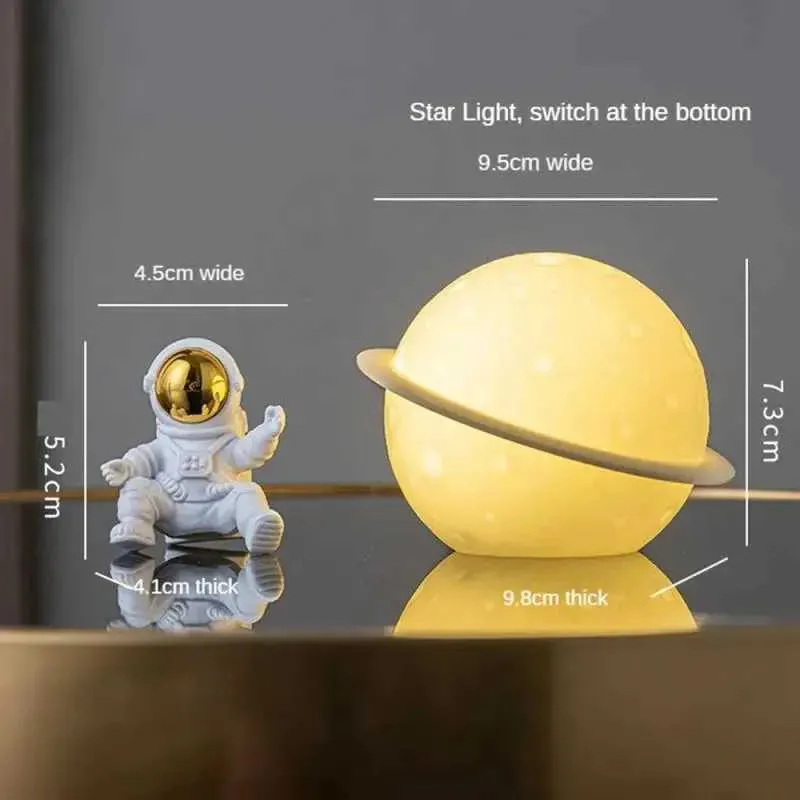Astronaut Moon Lamp Night Light – Creative 3D Desktop LED Lighting for Bedroom & Home Decor (Random Color-Pack of 1) - Detailed Feature View 4