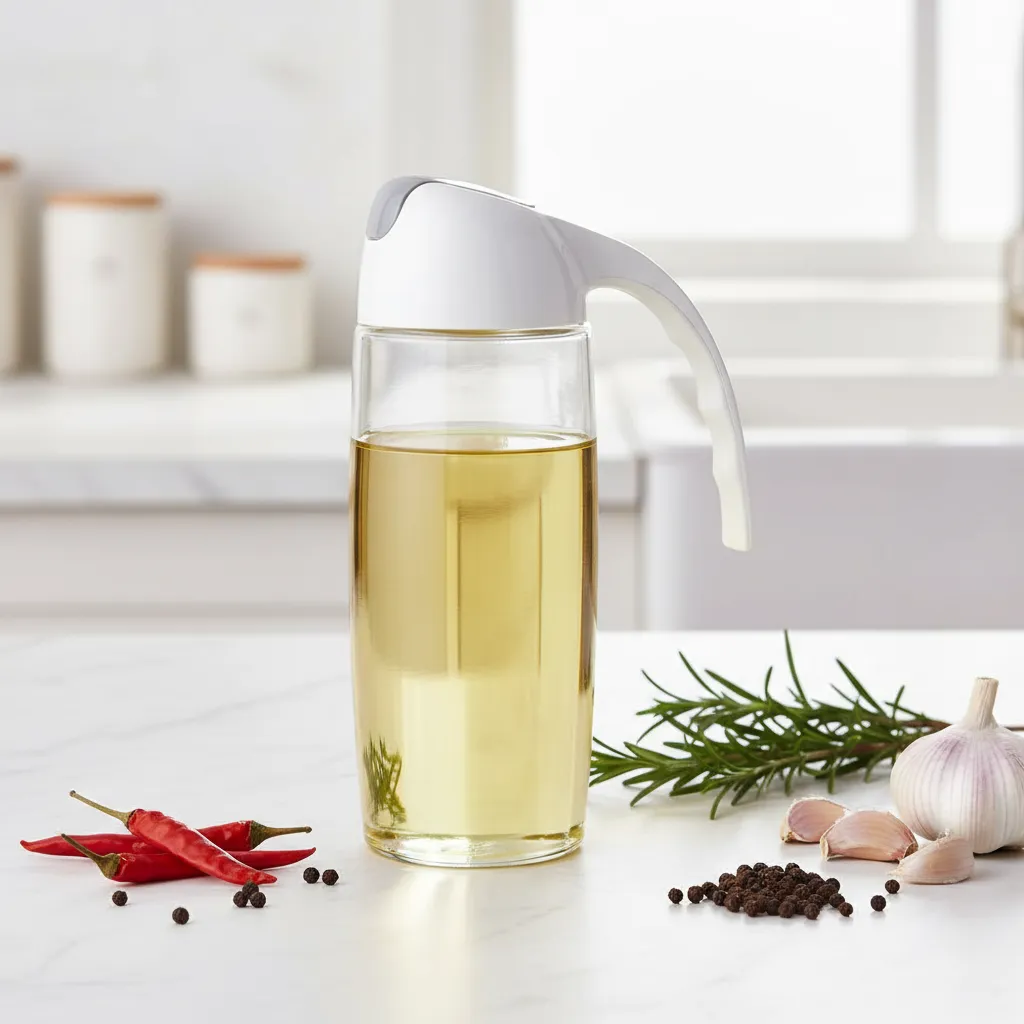 1000ml Auto Flip Oil Dispenser – Leakproof, Easy-Pour Bottle for Cooking Oil & Liquid Seasoning - Detailed Feature View 2