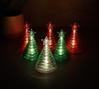 LED Christmas Tree Decorative Lights – Set of 6 Mini Battery Operated Lamps