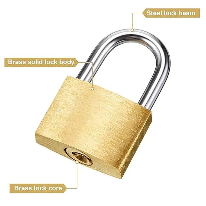 Small Solid Brass Lock – Durable Mini Padlock for Bags, Lockers & Drawers - Detailed Feature View 3