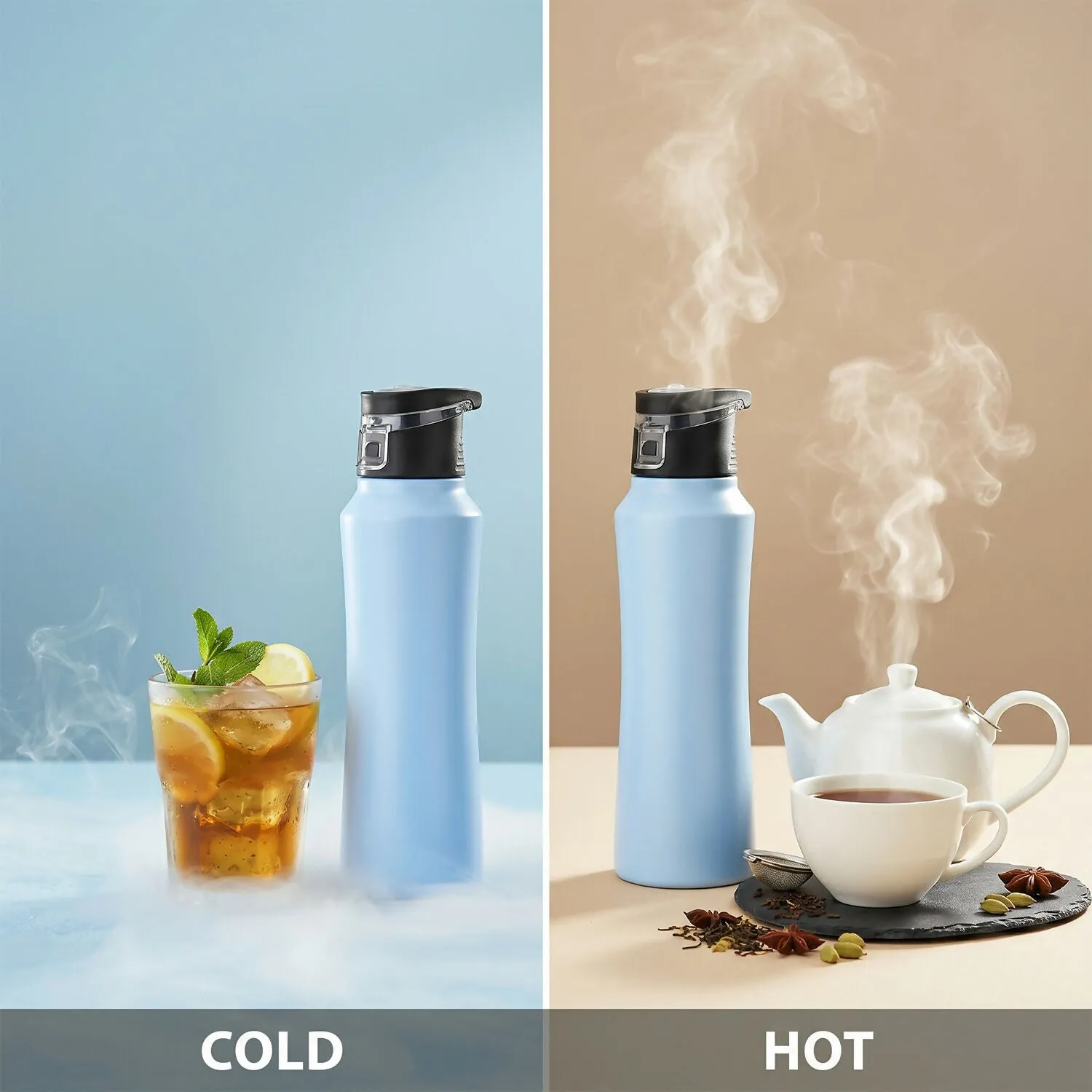 Stainless Steel Water Bottle – Keeps Hot & Cold Beverages Fresh - Detailed Feature View 4
