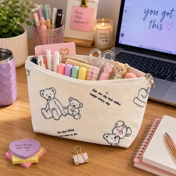 Multipurpose Makeup & Toiletry Organizer Pouch with Zipper (Design may vary 1 PC)