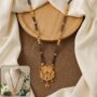 Premium Makara Dragon Scroll Pendant – Antique Finish with Long Double Strand Mangalsutra - Buy Online at Alikart