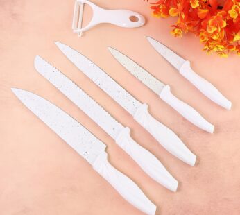 Marble Coated Kitchen Knife Set – 6-Piece Sharp & Stylish