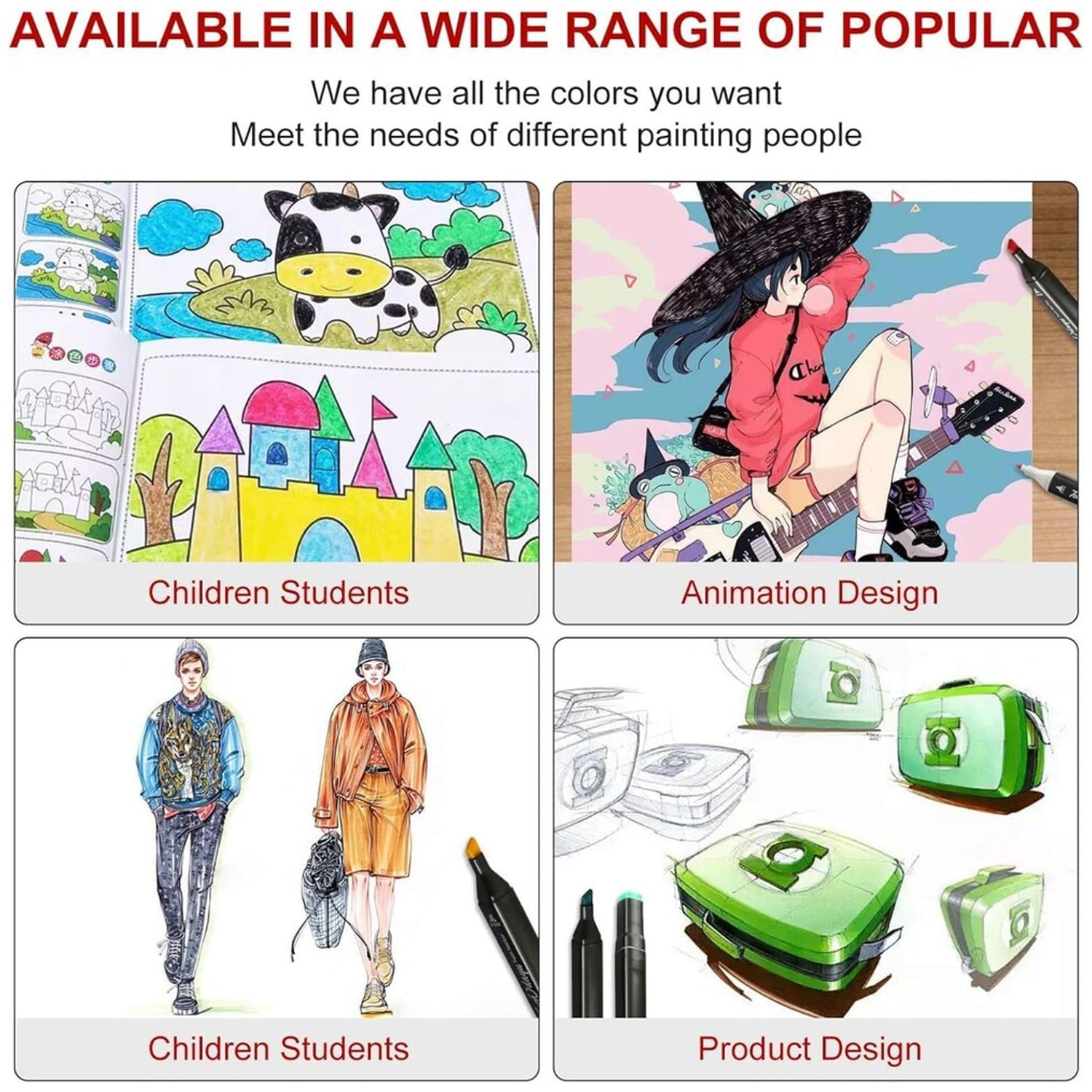 Markers Set – Vibrant Colors with Dual Tips for Artists - Detailed Feature View 1