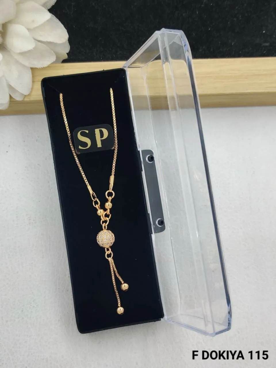 Gold Tone Crystal Ball Tassel Pendant Necklace for Women Elegant Fashion Jewelry Chain - Detailed Feature View 3