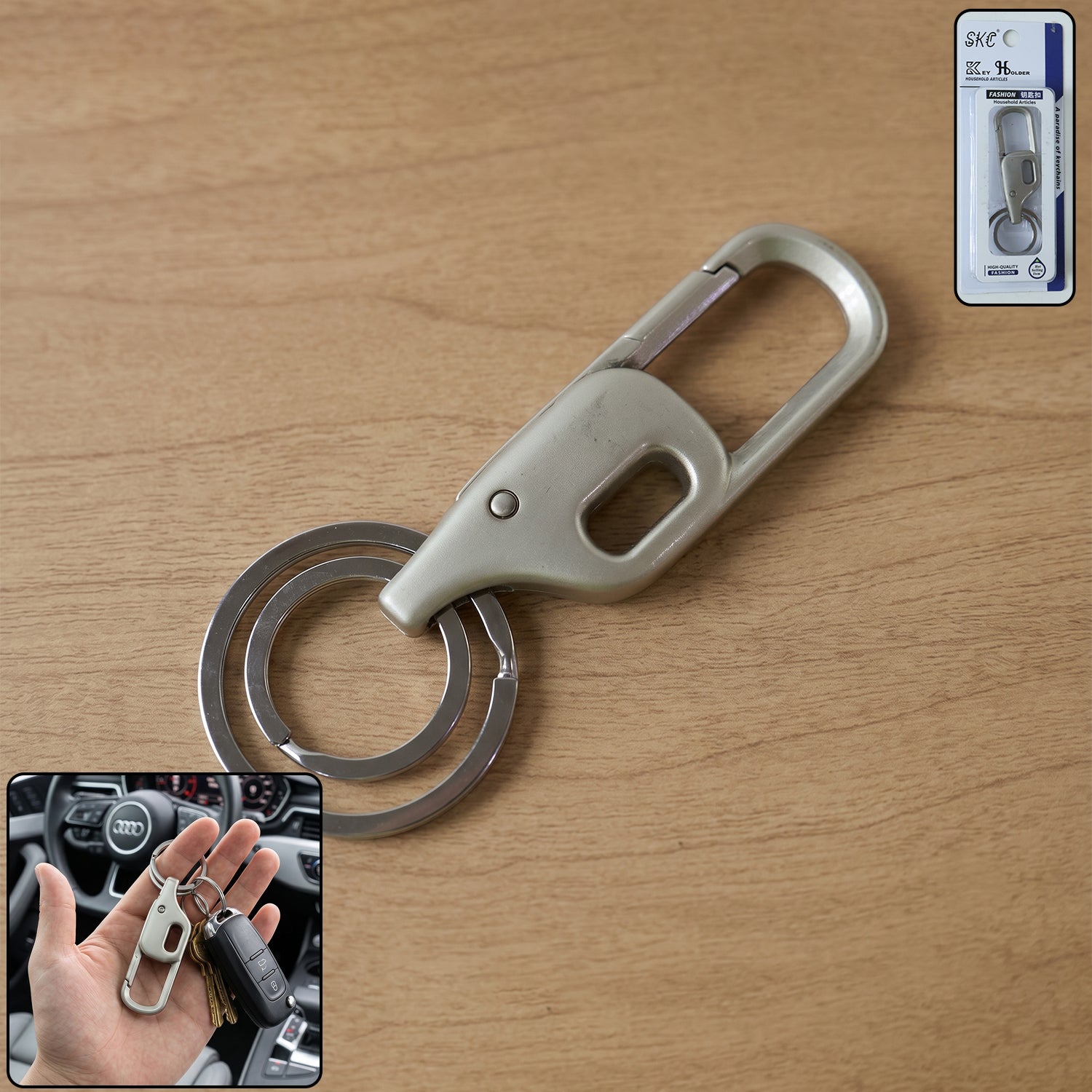 Premium Metal Key Holder – Heavy Duty Carabiner Style Keychain for Secure Keys - Buy Online at Alikart
