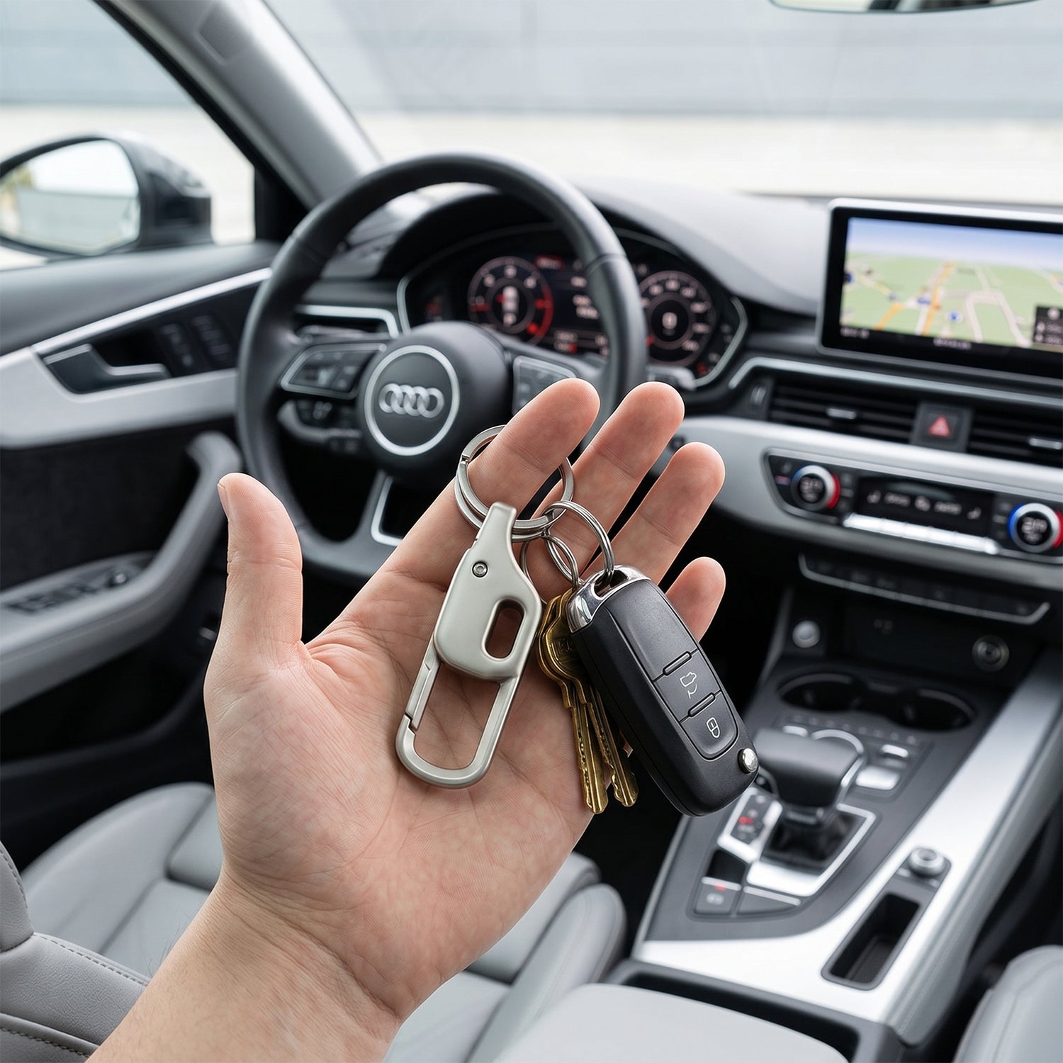 Metal Key Holder – Heavy Duty Carabiner Style Keychain for Secure Keys - Detailed Feature View 2