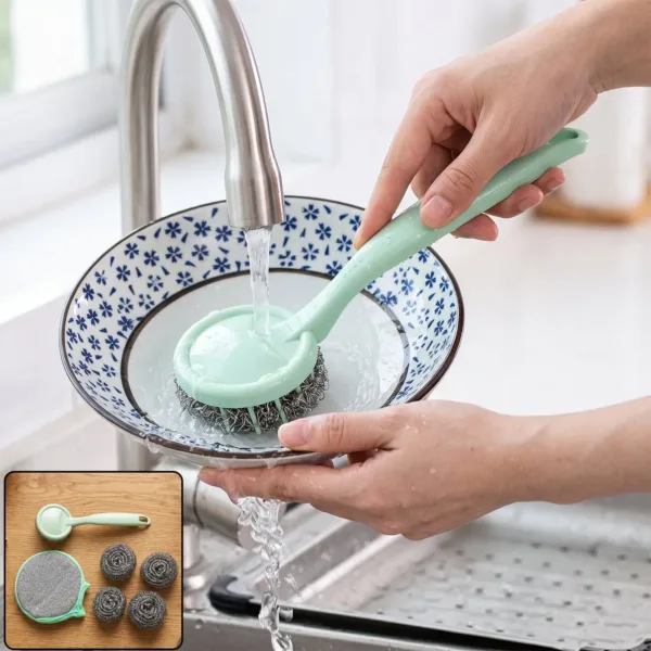 Kitchen Cleaning Set – 6-in-1 Stainless Steel Scrubber