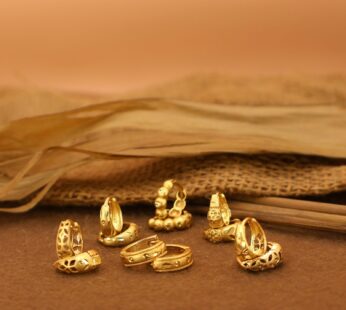 Mini Gold Hoop Earrings – Dainty Textured Huggies Combo Pack