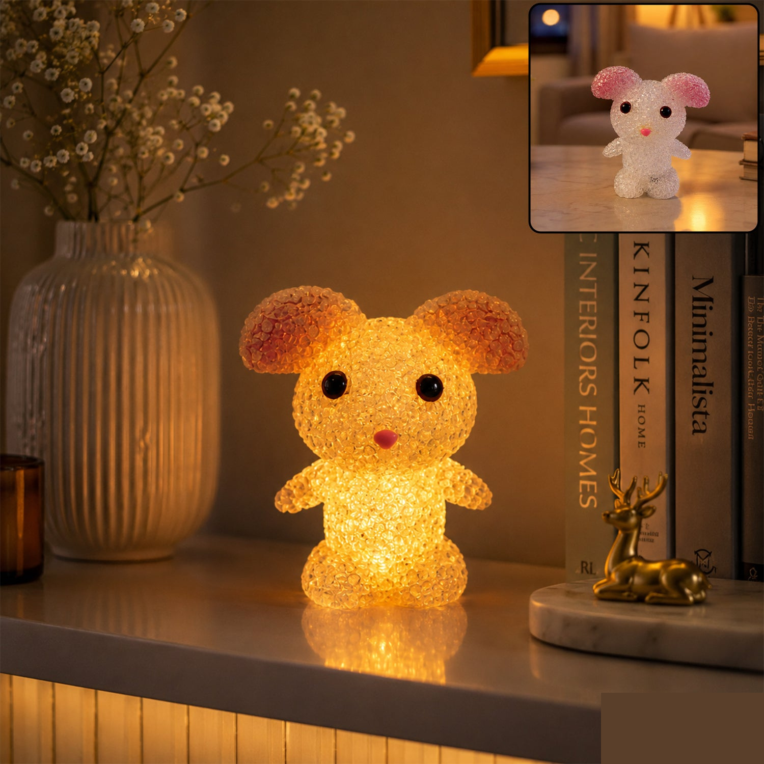 Mix Design Cartoon Shape LED Night Lamp Crystal Texture Glow (1 Pc) - Detailed Feature View 3