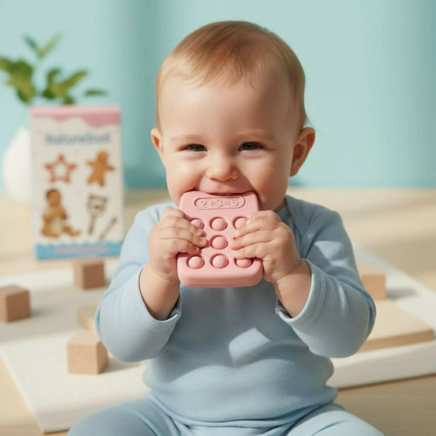 Pop It Silicone Teether – Soothes Gums & Sensory Play - Detailed Feature View 3