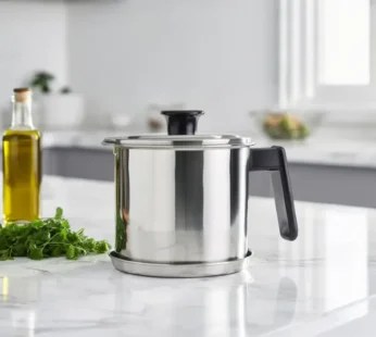 1.7 Litre Stainless Steel Oil Pot | Airtight Oil & Ghee Container for Kitchen Storage | 1700ml Steel Oil Dispenser Can with Lid