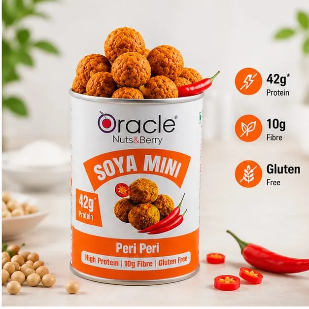 Premium Oracle Soya Mini Peri Peri – High Protein & Spicy Snack for Healthy Snacking - Buy Online at Alikart