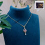 Premium Pink Flower Pendant Necklace – Elegant Gold-Plated Jewellery - Buy Online at Alikart