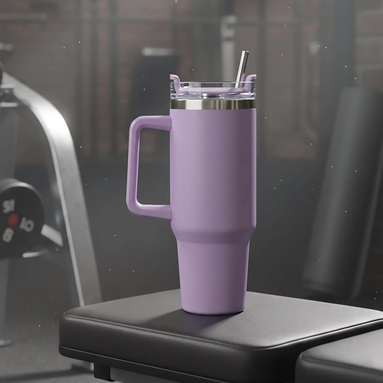 Konvex Hydra Insulated Travel Tumbler 1200 ML with Handle Straw Purple (1 Pc) - Detailed Feature View 5