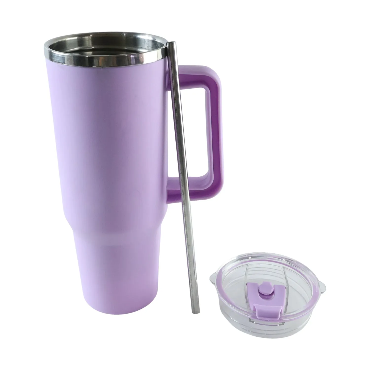 Konvex Hydra Insulated Travel Tumbler 1200 ML with Handle Straw Purple (1 Pc) - Detailed Feature View 4