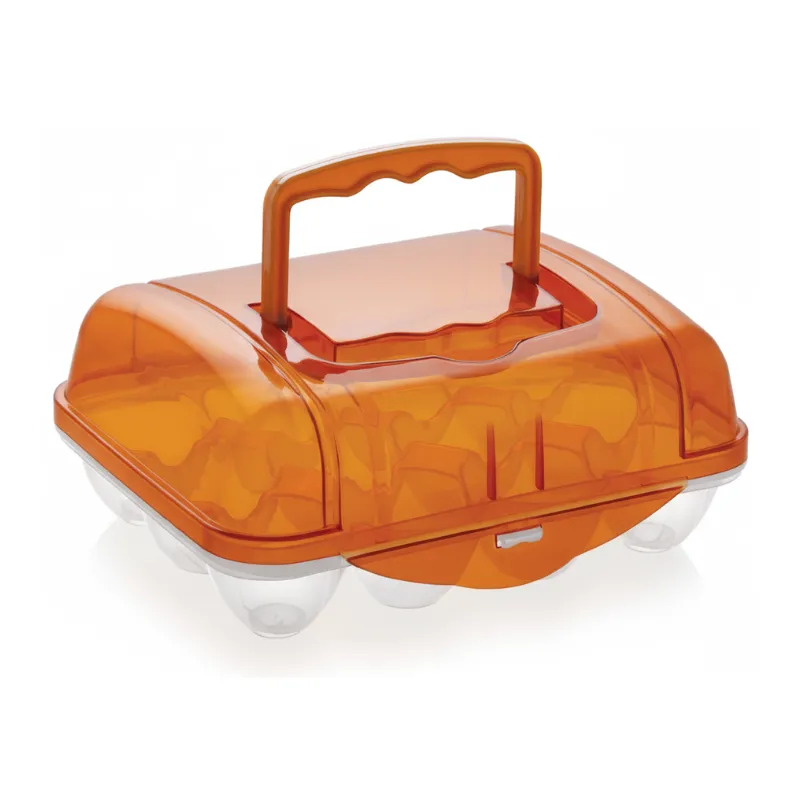 Plastic Egg Basket of 12 Egg Slot – Durable Egg Storage Box with Handle for Fridge, Kitchen & Travel (Random Color-Pack of 1) - Detailed Feature View 1