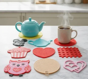 Heat Resistant Hot Mat – Kitchen Pot & Pan Holder Trivet (Random Design- Pack of 2)