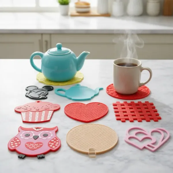 Heat Resistant Hot Mat – Kitchen Pot & Pan Holder Trivet (Random Design- Pack of 2)