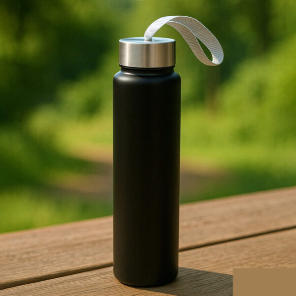 Portable Stainless Steel Water Bottle – 250ml Leakproof with Strap