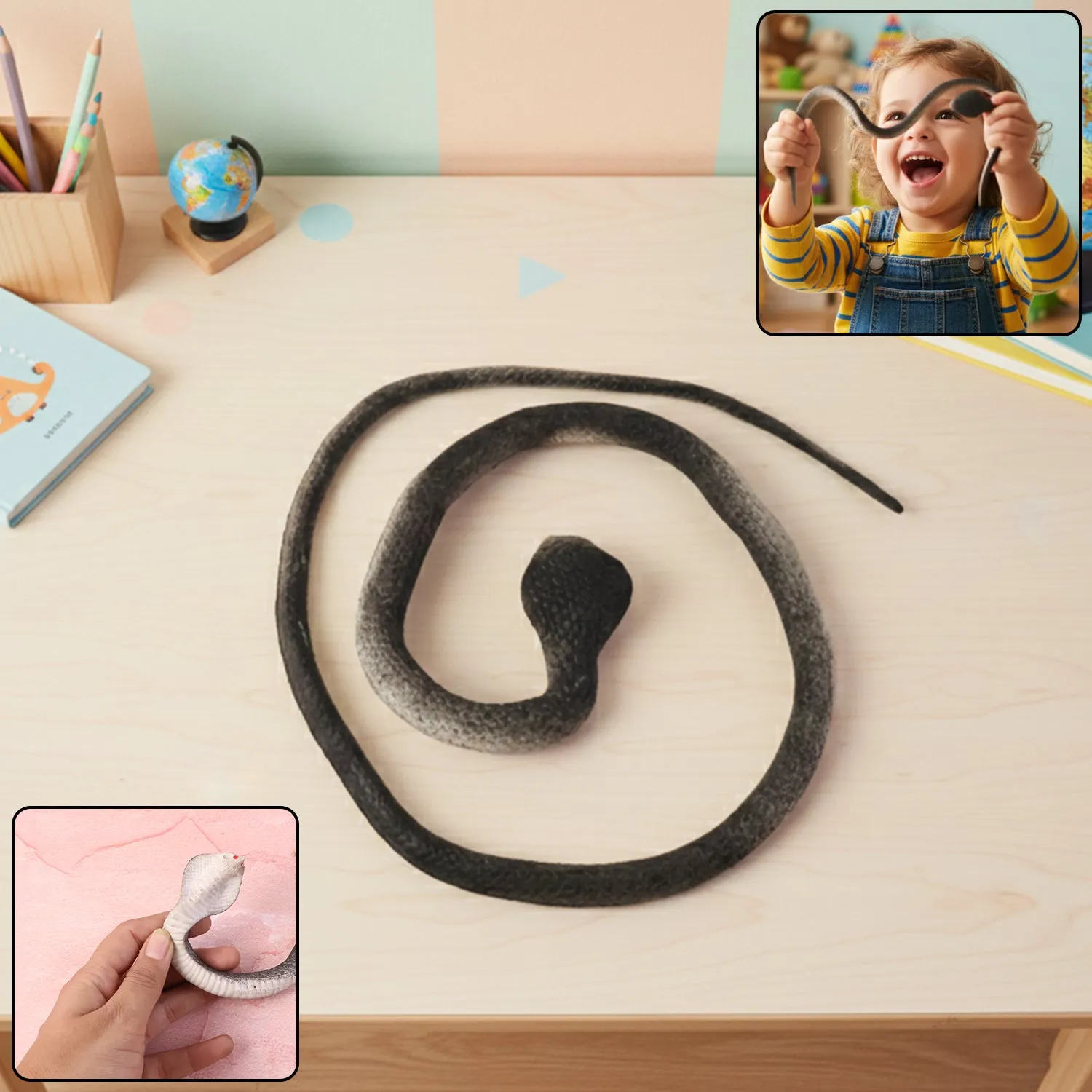 Premium Realistic Dummy Snake Toy – Flexible Kids Prank & Garden Deterrent - Buy Online at Alikart