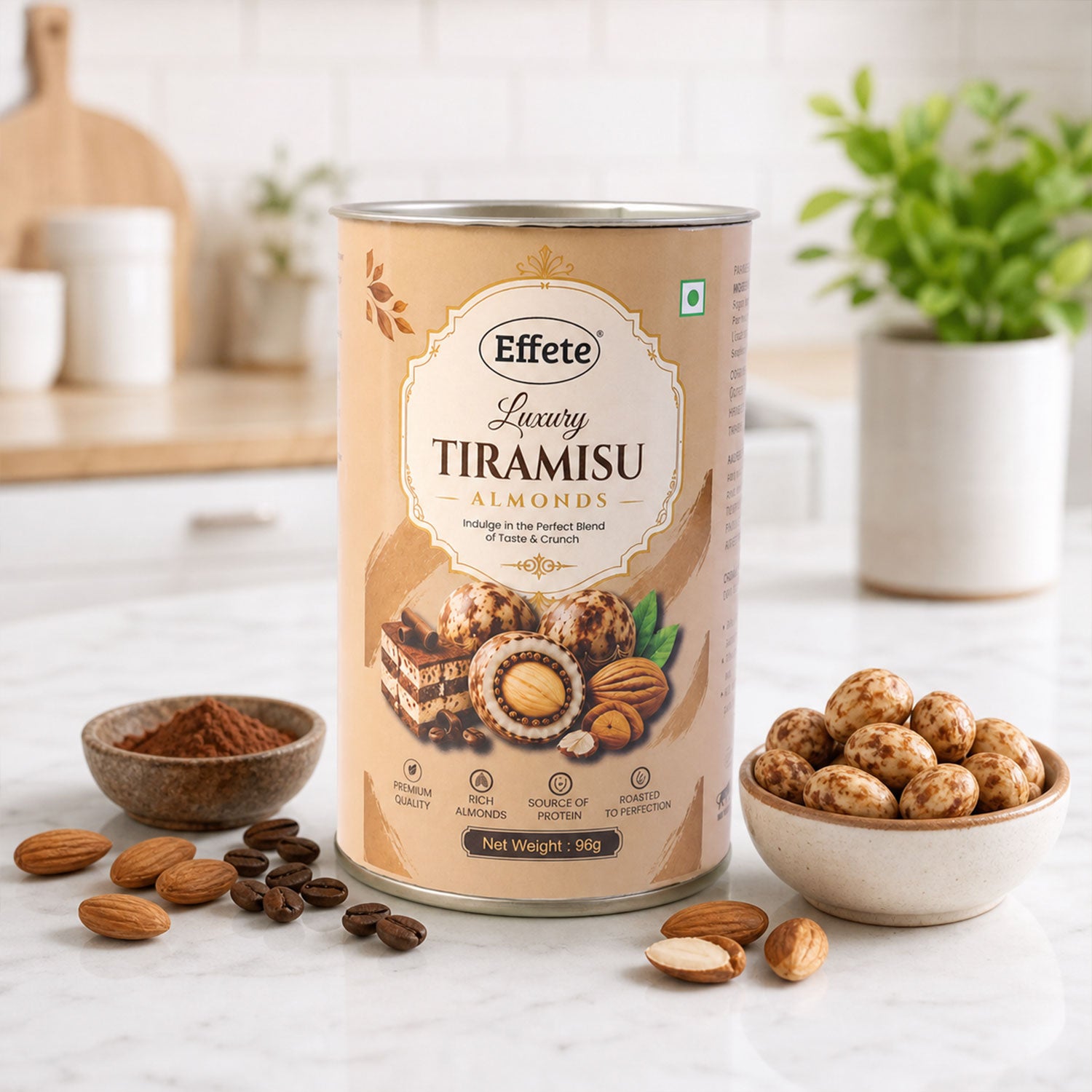 Premium Effete Luxury Tiramisu Almonds Chocolate (96 Gm) - Detailed Feature View 1