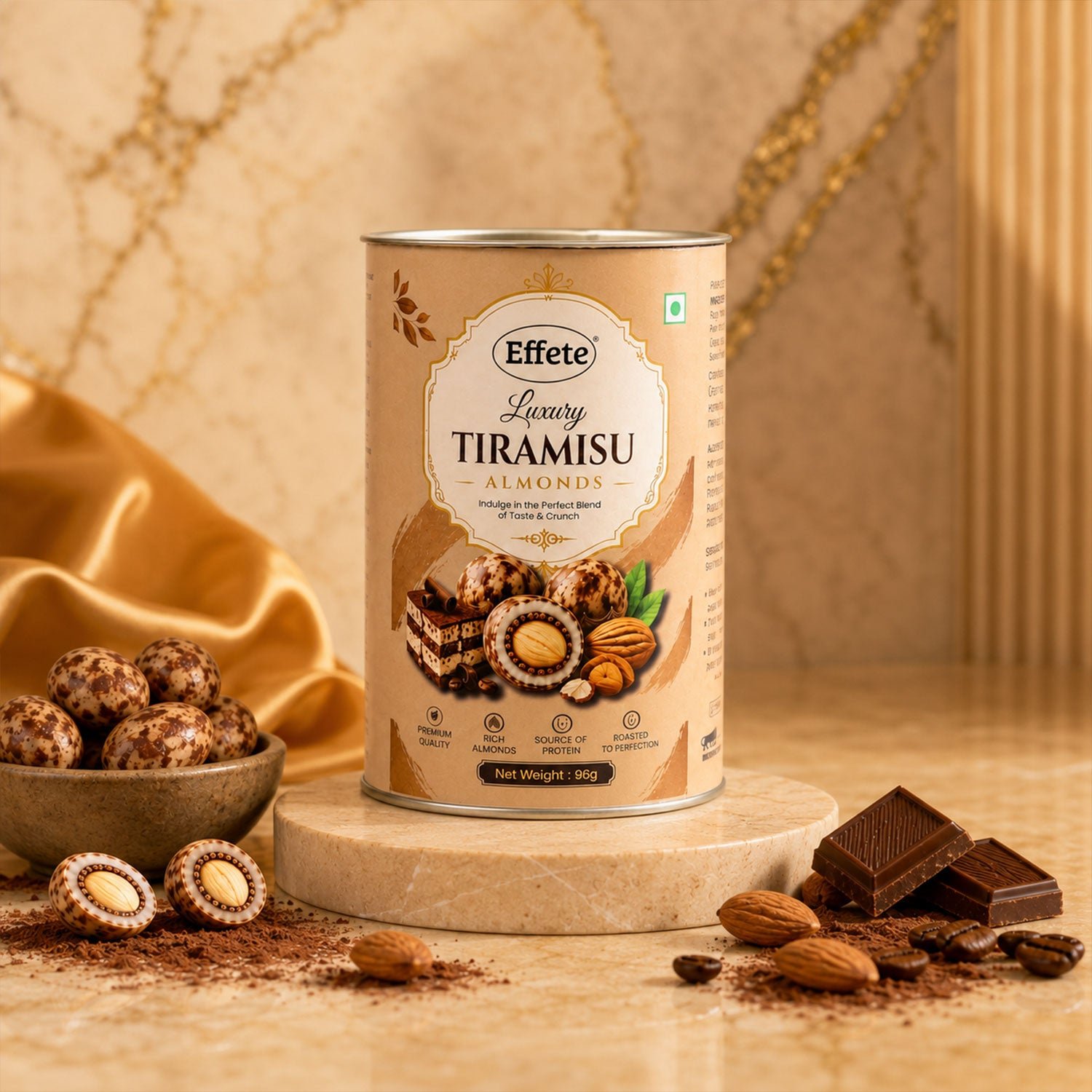 Premium Effete Luxury Tiramisu Almonds Chocolate (96 Gm) - Detailed Feature View 3