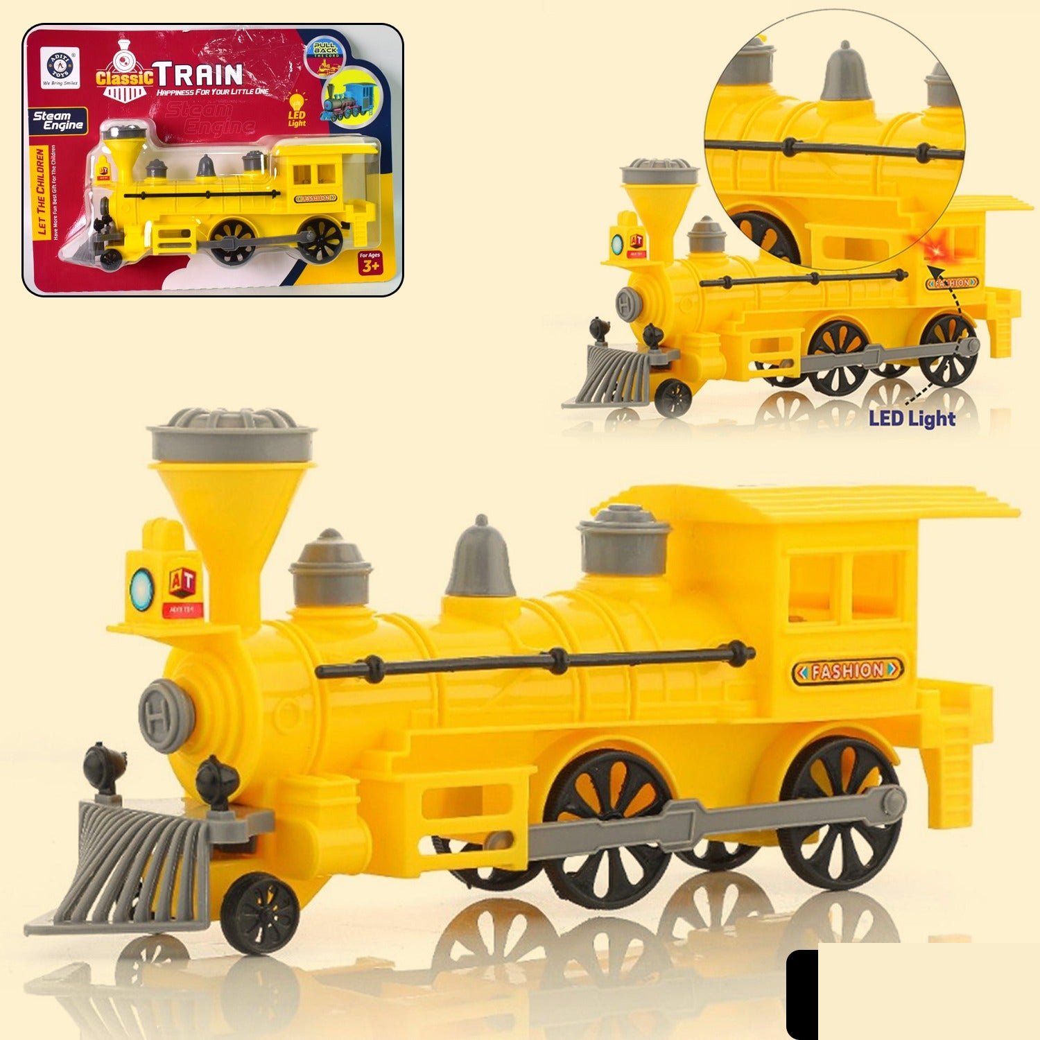 Pull Back Train Toy – LED Lights & Safe Play for Kids | Aditi - Detailed Feature View 1