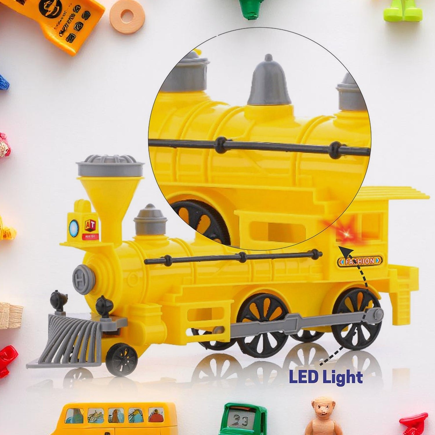 Pull Back Train Toy – LED Lights & Safe Play for Kids | Aditi - Detailed Feature View 3