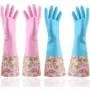 Premium Long Waterproof Rubber Gloves for Kitchen & Dishwashing – Durable, PVC-Free Cleaning Gloves with Warm Fleece Lining(Random color-Pack of 1 Pair) - Buy Online at Alikart