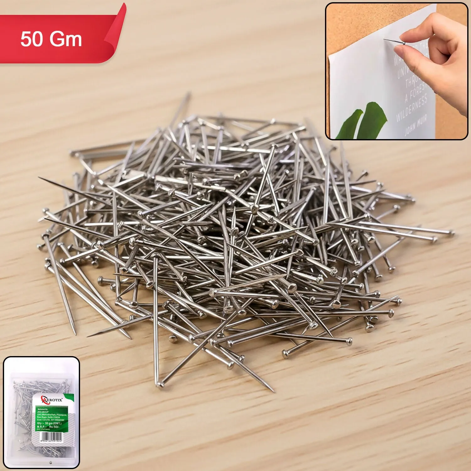 Premium Steel Tachani Pins – Strong & Sharp for Notice Boards & Fabric - Buy Online at Alikart