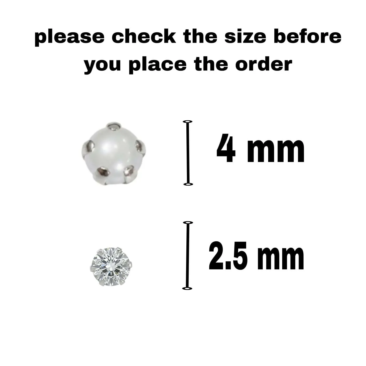 Gold, silver plated Pearl and AD Flat Back Stud Earrings Combo Pack of 4 - Detailed Feature View 5