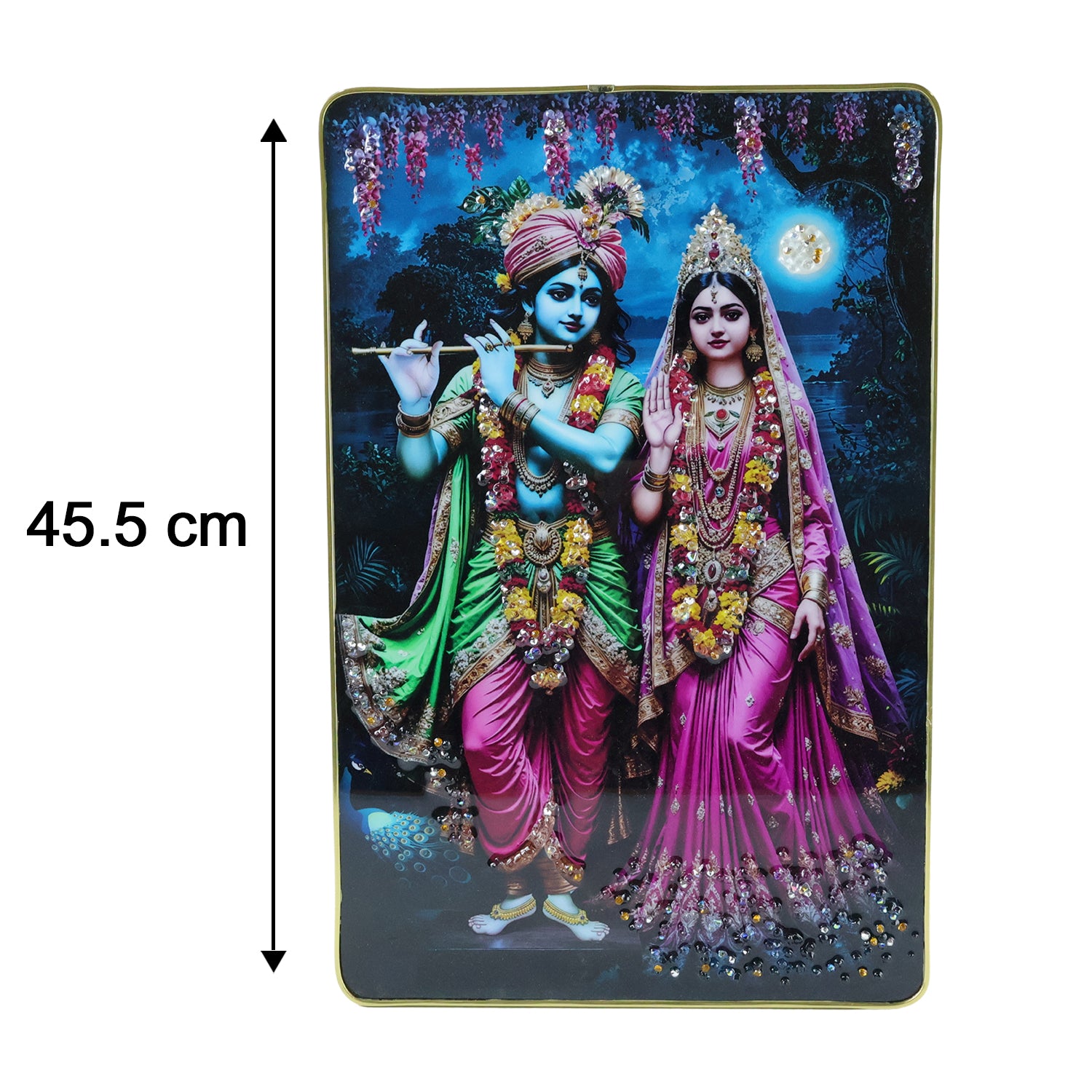 Radha Krishna Wall Frame – Divine Home Decor for Spiritual Spaces - Detailed Feature View 4