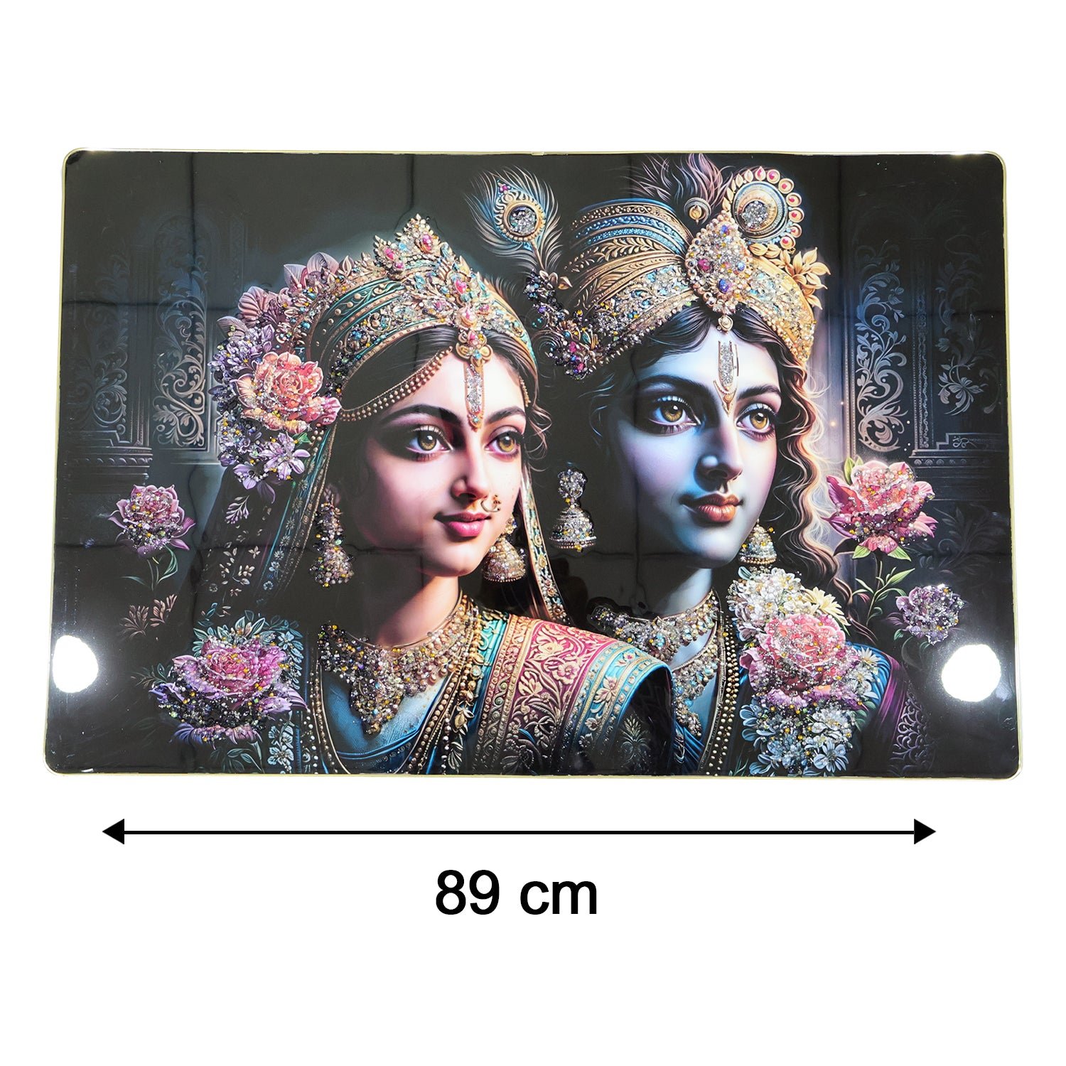Radha Krishna Wall Frame – Elegant Spiritual Home Decor - Detailed Feature View 4
