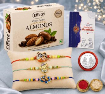 Radhe Krishna Rakhi Combo – Festive Gift Pack with Chocolates