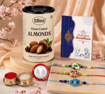 Radhe Krishna Rakhi Combo – Raksha Bandhan Gift Set