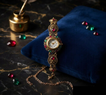 Rajasthani Inspired Designer Watch for Women with Floral Meenakari Work