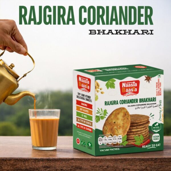 Rajgira Coriander Bhakhari, Crispy Millet Snack for Quick Munching