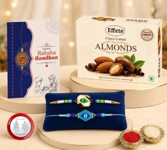 Rakhi Combo for Brothers with Peacock Evil Eye Design