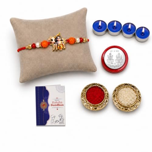 Raksha Bandhan Combo Pack of 5 – Krishna Cow Rakhi Sets - Detailed Feature View 3