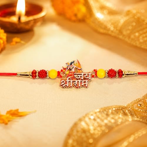 Raksha Bandhan Gift – Shri Ram Rakhi Combo with Choco Butterscotch Pack of 5 - Detailed Feature View 5