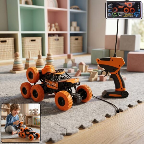 RC Off-Road Car – 8-Wheel Rock Climber for Kids | Spark Tots