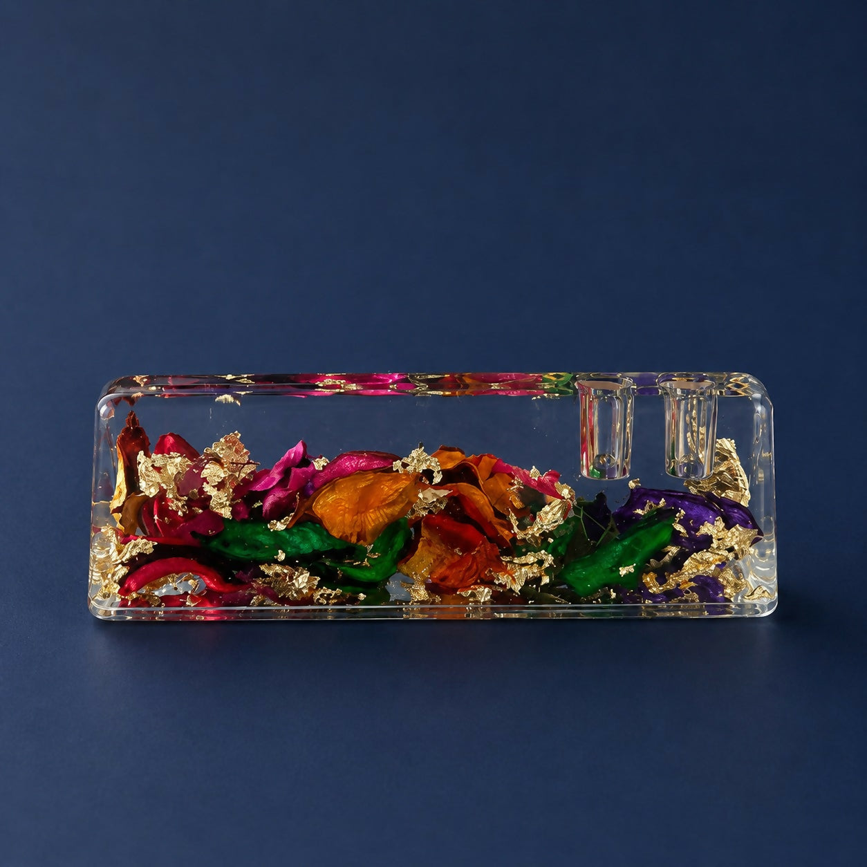 Resin Floral Paper Weight – Decorative Office Desk Organizer - Detailed Feature View 2