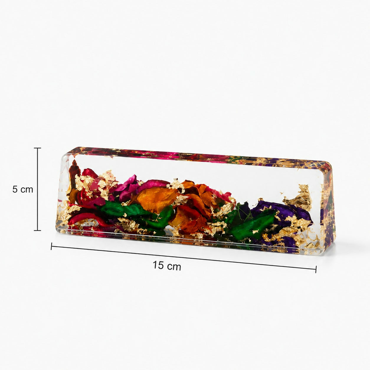 Resin Floral Paper Weight – Decorative Office Desk Organizer - Detailed Feature View 3