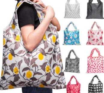 Foldable Shopping Hand Bag – X-Large Lightweight Reusable & Eco-Friendly Grocery Tote (Random Color-Pack of 1)