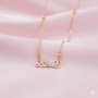 Premium Rose Gold Plated Love Script Pendant Necklace – Elegant Sparkle - Buy Online at Alikart