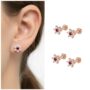 Premium Rose Gold Ruby & Diamond Flower Stud Earrings – Comfortable Hypoallergenic - Buy Online at Alikart